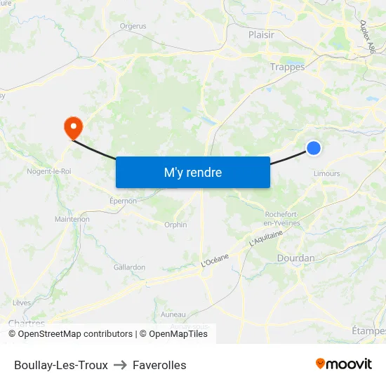 Boullay-Les-Troux to Faverolles map