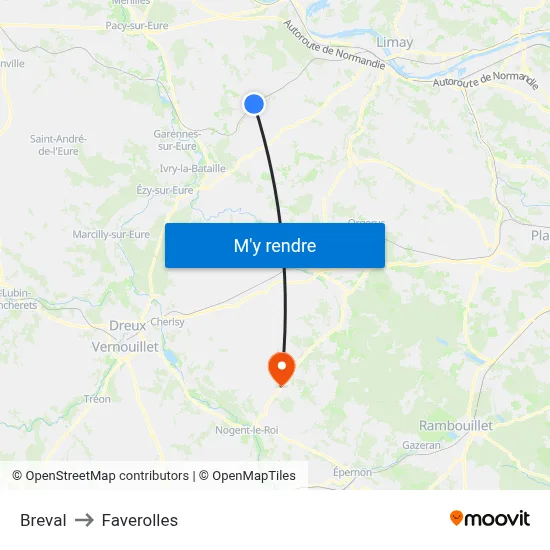 Breval to Faverolles map