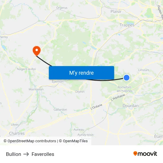 Bullion to Faverolles map