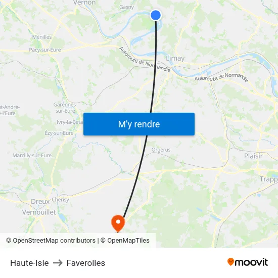 Haute-Isle to Faverolles map