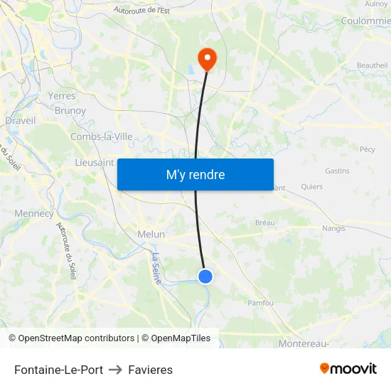 Fontaine-Le-Port to Favieres map