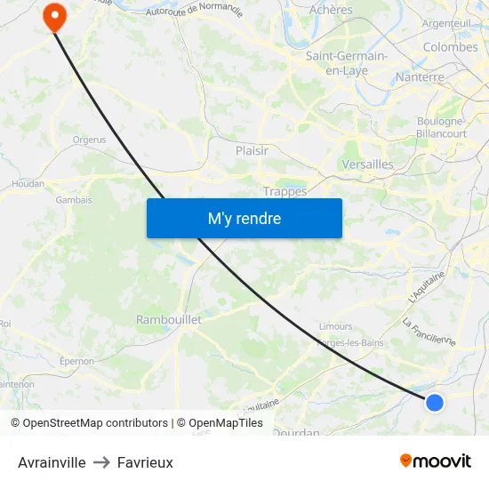Avrainville to Favrieux map