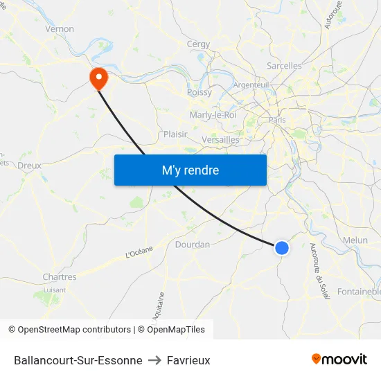 Ballancourt-Sur-Essonne to Favrieux map