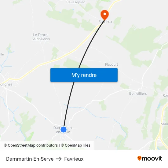 Dammartin-En-Serve to Favrieux map