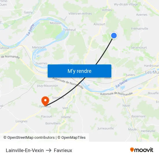 Lainville-En-Vexin to Favrieux map