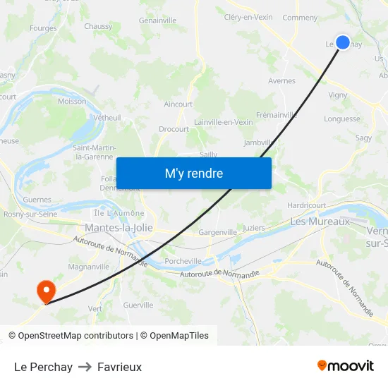 Le Perchay to Favrieux map