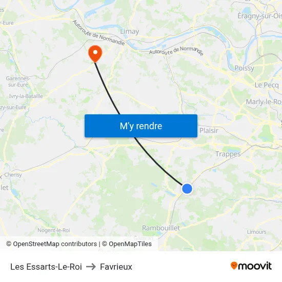Les Essarts-Le-Roi to Favrieux map