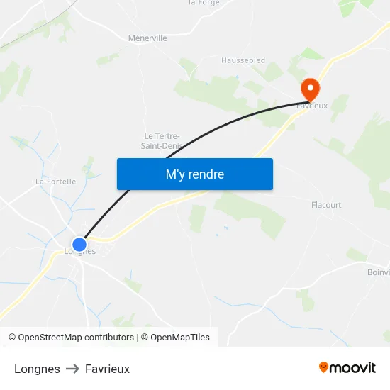 Longnes to Favrieux map