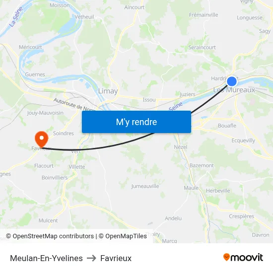 Meulan-En-Yvelines to Favrieux map