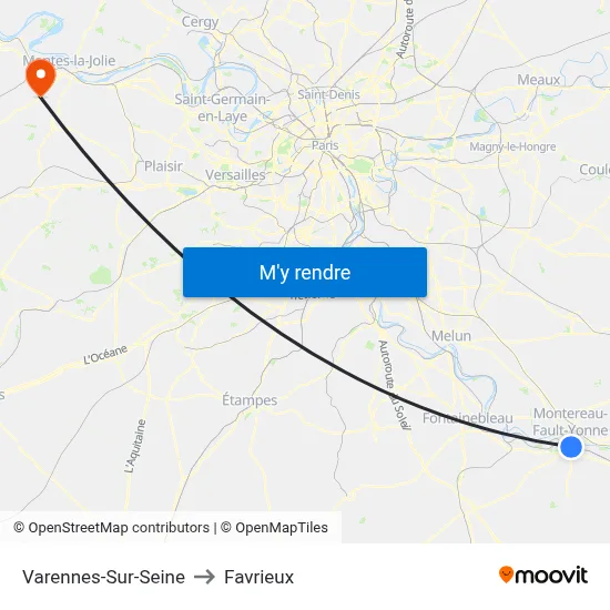 Varennes-Sur-Seine to Favrieux map