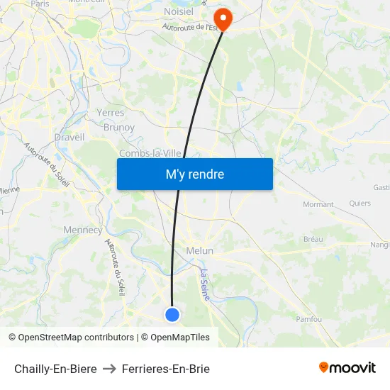 Chailly-En-Biere to Ferrieres-En-Brie map