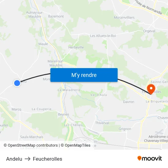 Andelu to Feucherolles map