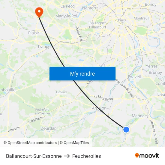 Ballancourt-Sur-Essonne to Feucherolles map