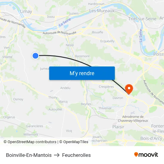 Boinville-En-Mantois to Feucherolles map