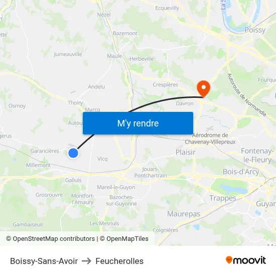 Boissy-Sans-Avoir to Feucherolles map