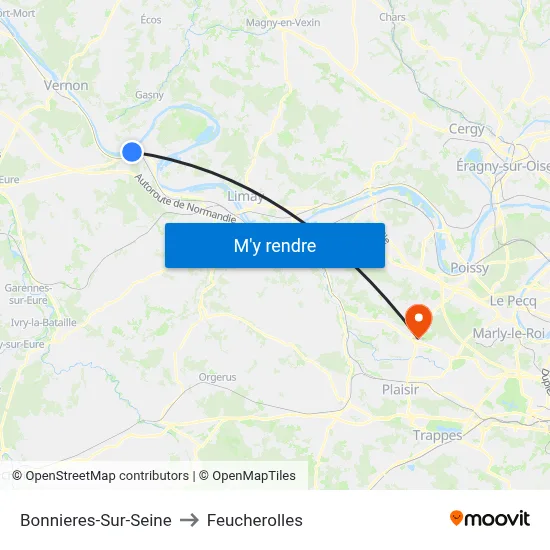 Bonnieres-Sur-Seine to Feucherolles map