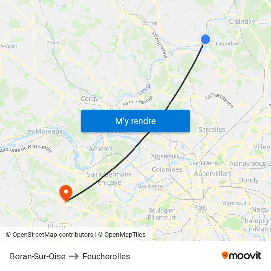 Boran-Sur-Oise to Feucherolles map