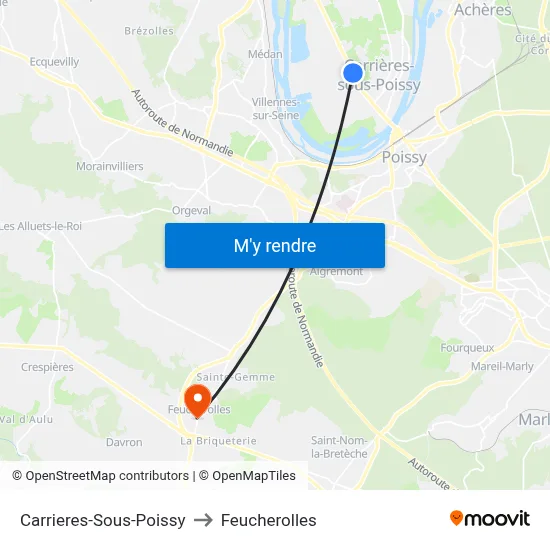 Carrieres-Sous-Poissy to Feucherolles map