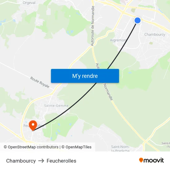 Chambourcy to Feucherolles map