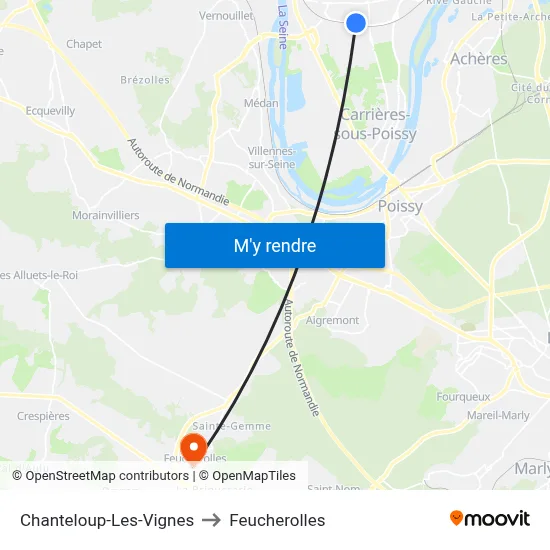 Chanteloup-Les-Vignes to Feucherolles map