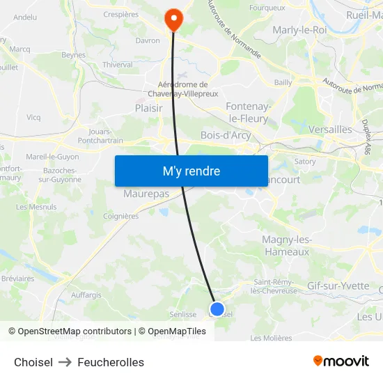 Choisel to Feucherolles map