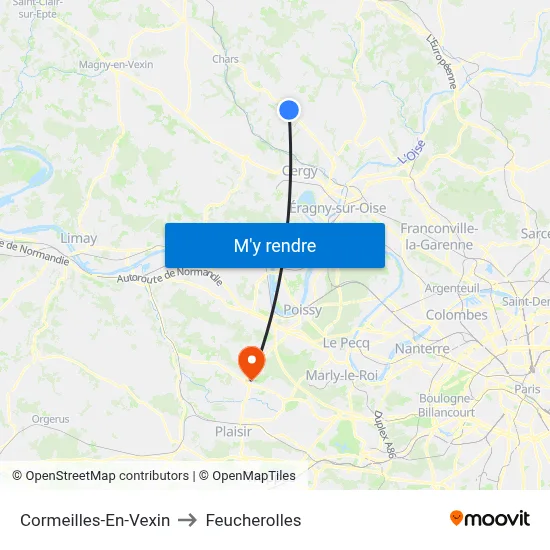 Cormeilles-En-Vexin to Feucherolles map