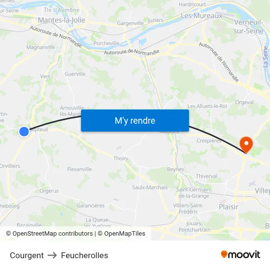 Courgent to Feucherolles map