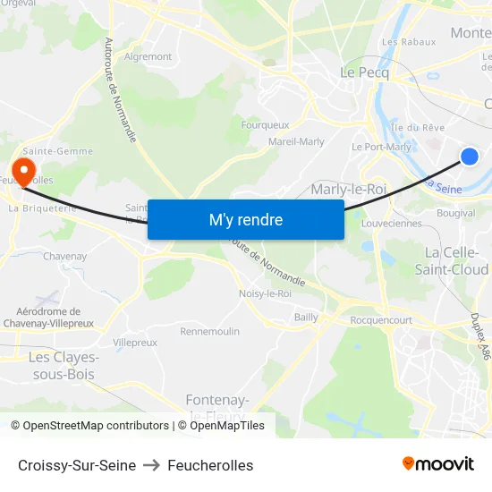 Croissy-Sur-Seine to Feucherolles map