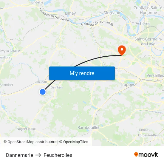 Dannemarie to Feucherolles map