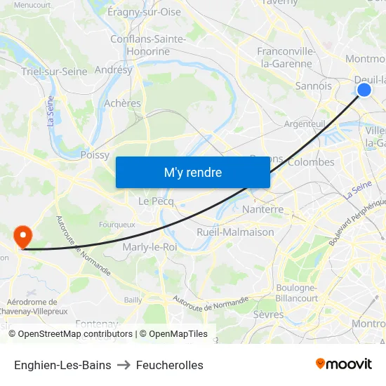Enghien-Les-Bains to Feucherolles map