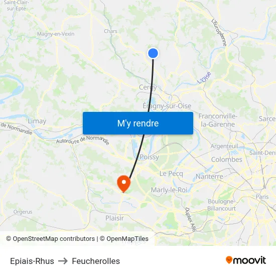 Epiais-Rhus to Feucherolles map