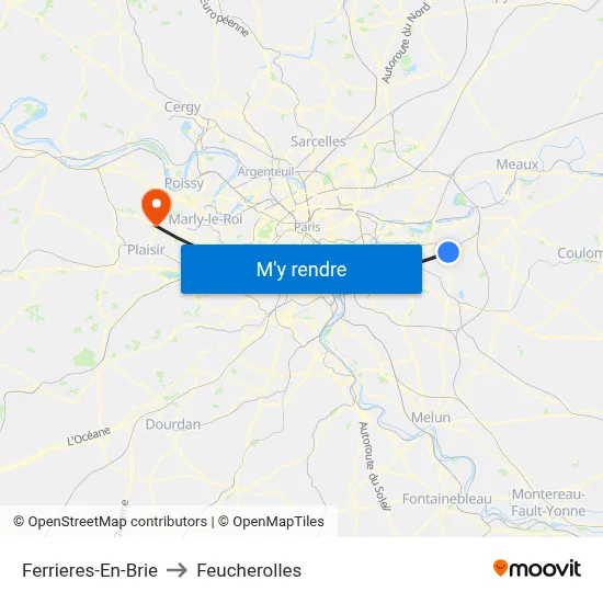 Ferrieres-En-Brie to Feucherolles map