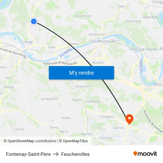 Fontenay-Saint-Pere to Feucherolles map