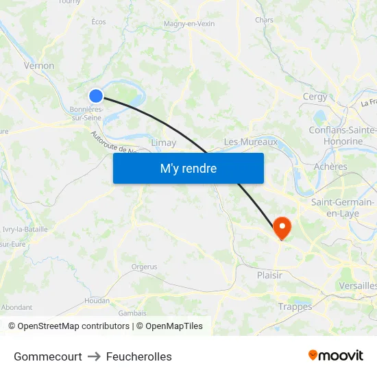 Gommecourt to Feucherolles map