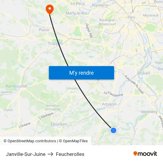 Janville-Sur-Juine to Feucherolles map
