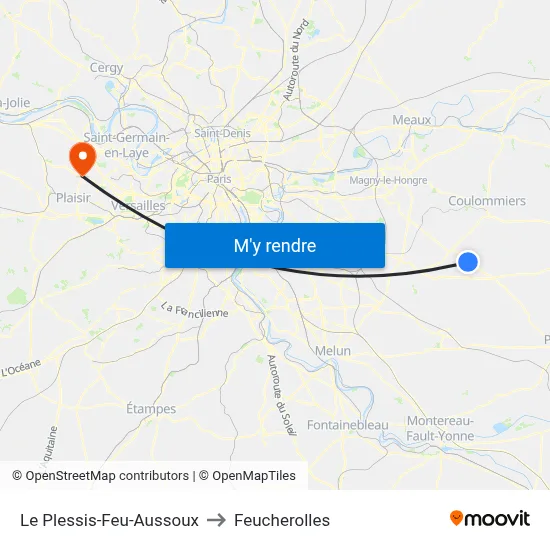 Le Plessis-Feu-Aussoux to Feucherolles map