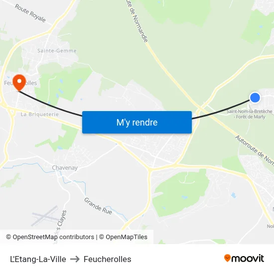 L'Etang-La-Ville to Feucherolles map