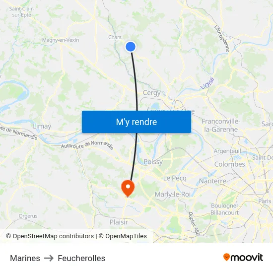 Marines to Feucherolles map
