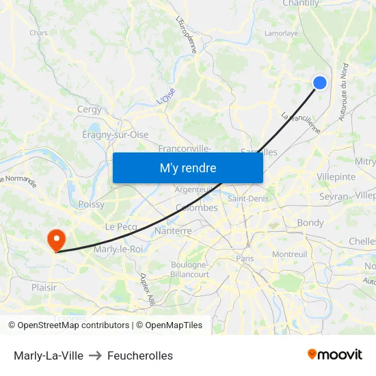 Marly-La-Ville to Feucherolles map