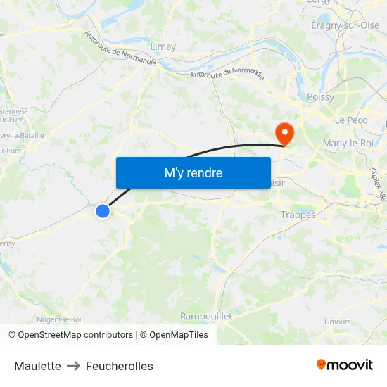 Maulette to Feucherolles map