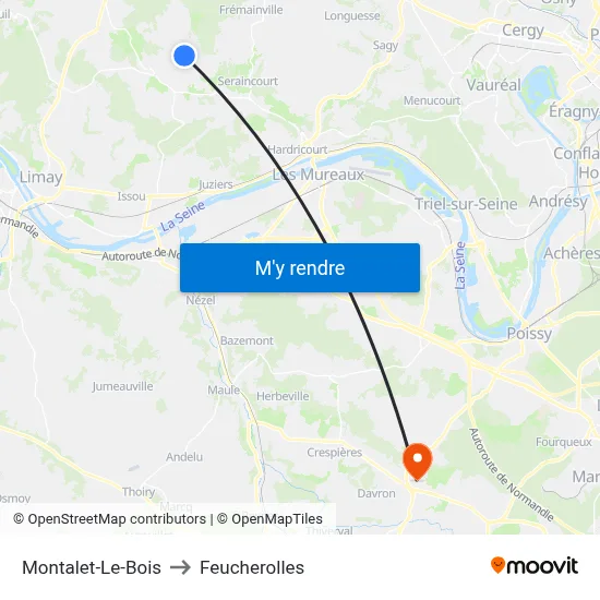 Montalet-Le-Bois to Feucherolles map