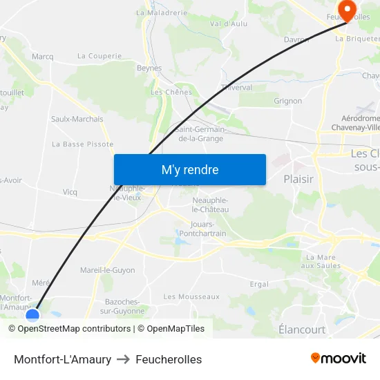 Montfort-L'Amaury to Feucherolles map