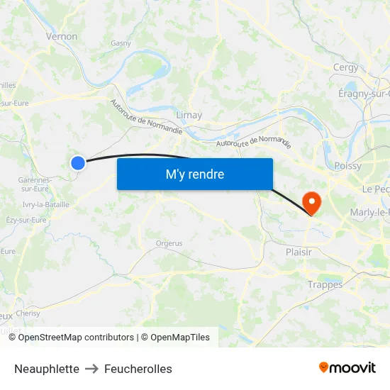 Neauphlette to Feucherolles map