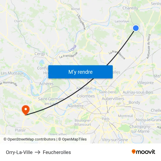 Orry-La-Ville to Feucherolles map