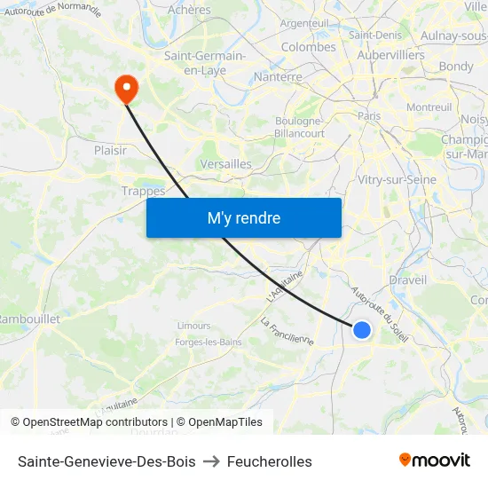 Sainte-Genevieve-Des-Bois to Feucherolles map