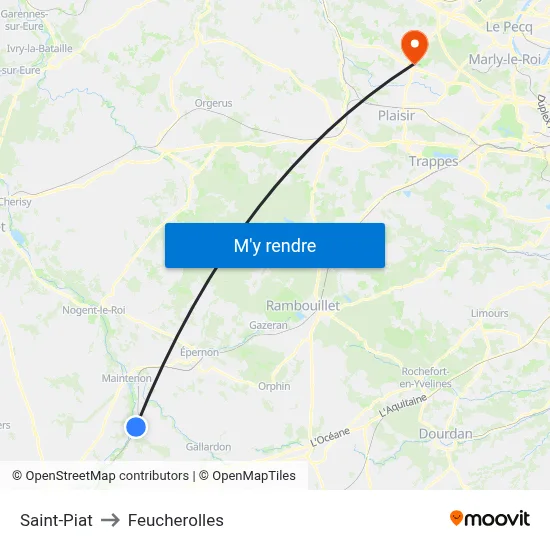 Saint-Piat to Feucherolles map