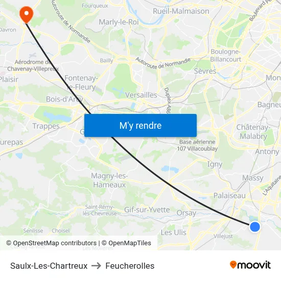 Saulx-Les-Chartreux to Feucherolles map