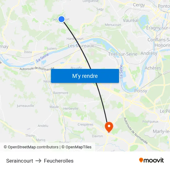 Seraincourt to Feucherolles map