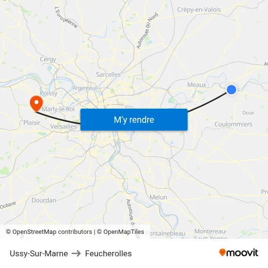 Ussy-Sur-Marne to Feucherolles map