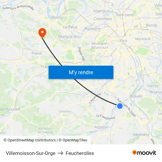 Villemoisson-Sur-Orge to Feucherolles map